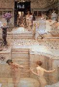Sir Lawrence Alma-Tadema,OM.RA,RWS A Favourite Custom oil painting on canvas